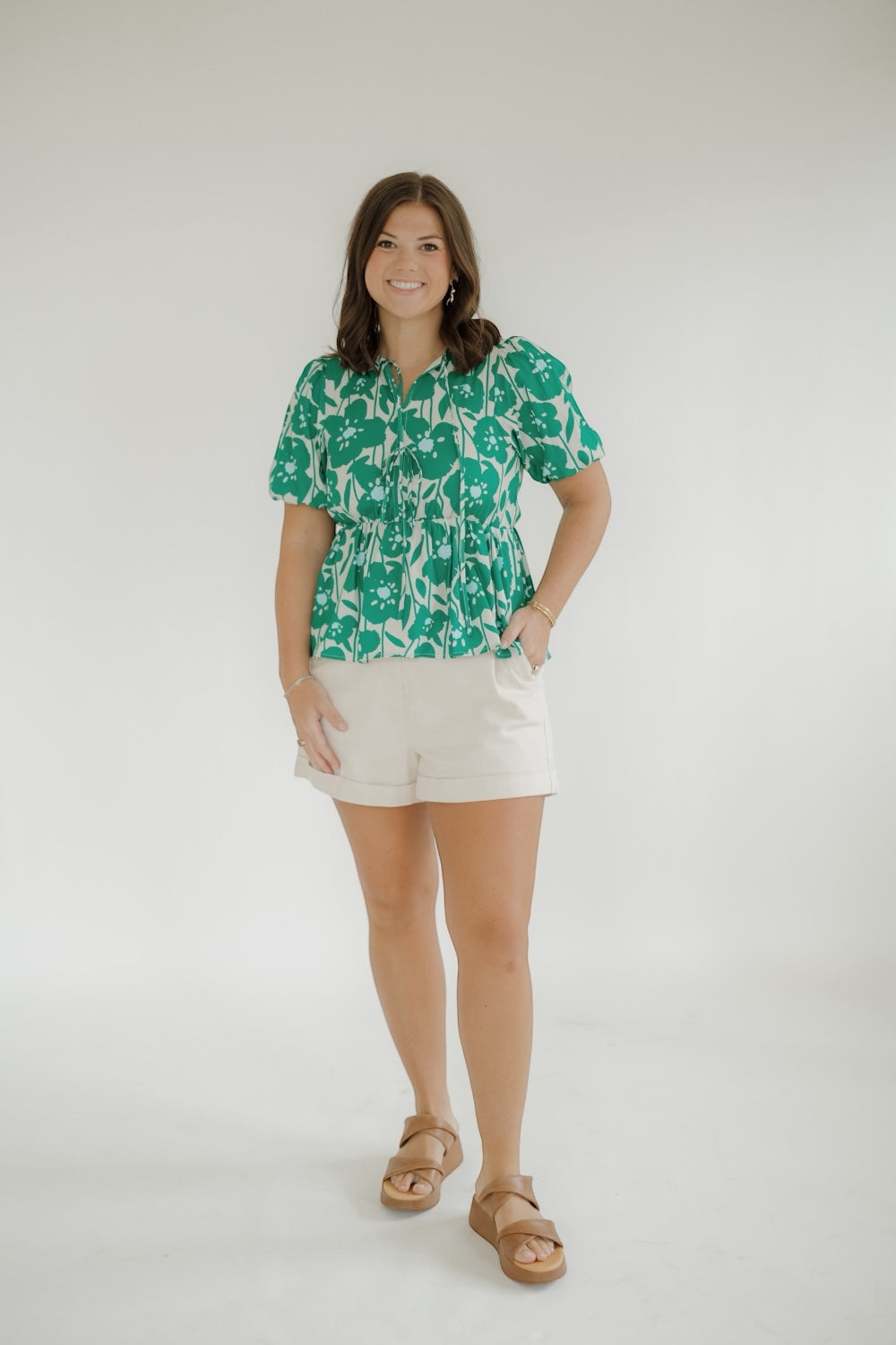 Sara Floral Peplum Top (S-3XL)