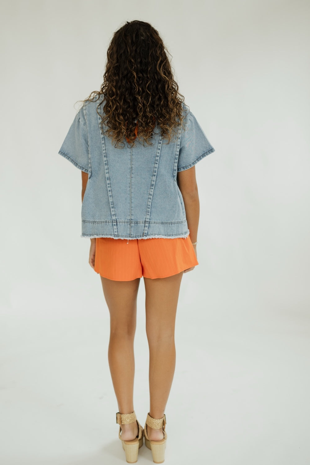 Gabby Light Wash Denim Top (S-3XL)