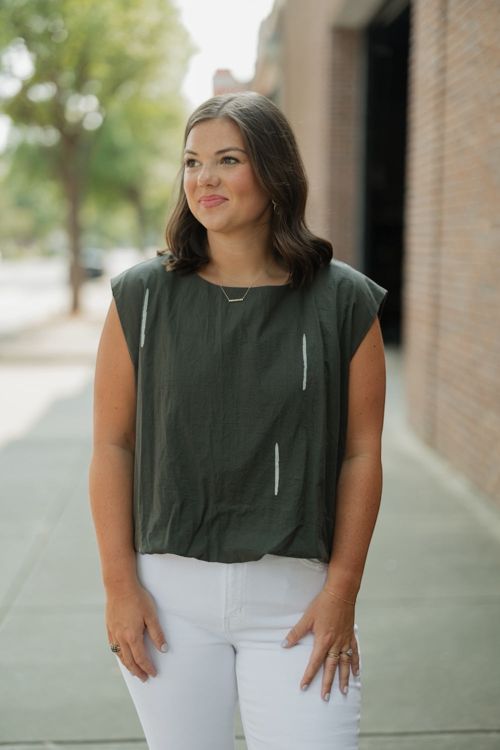 Kombu Printed Volume Top