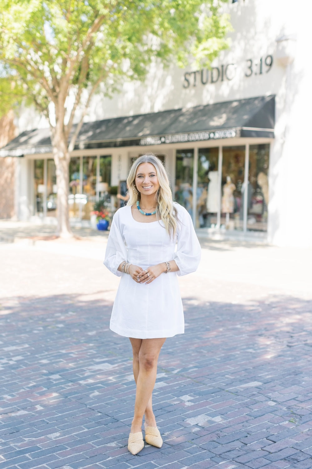 Linley White Linen Midi Dress