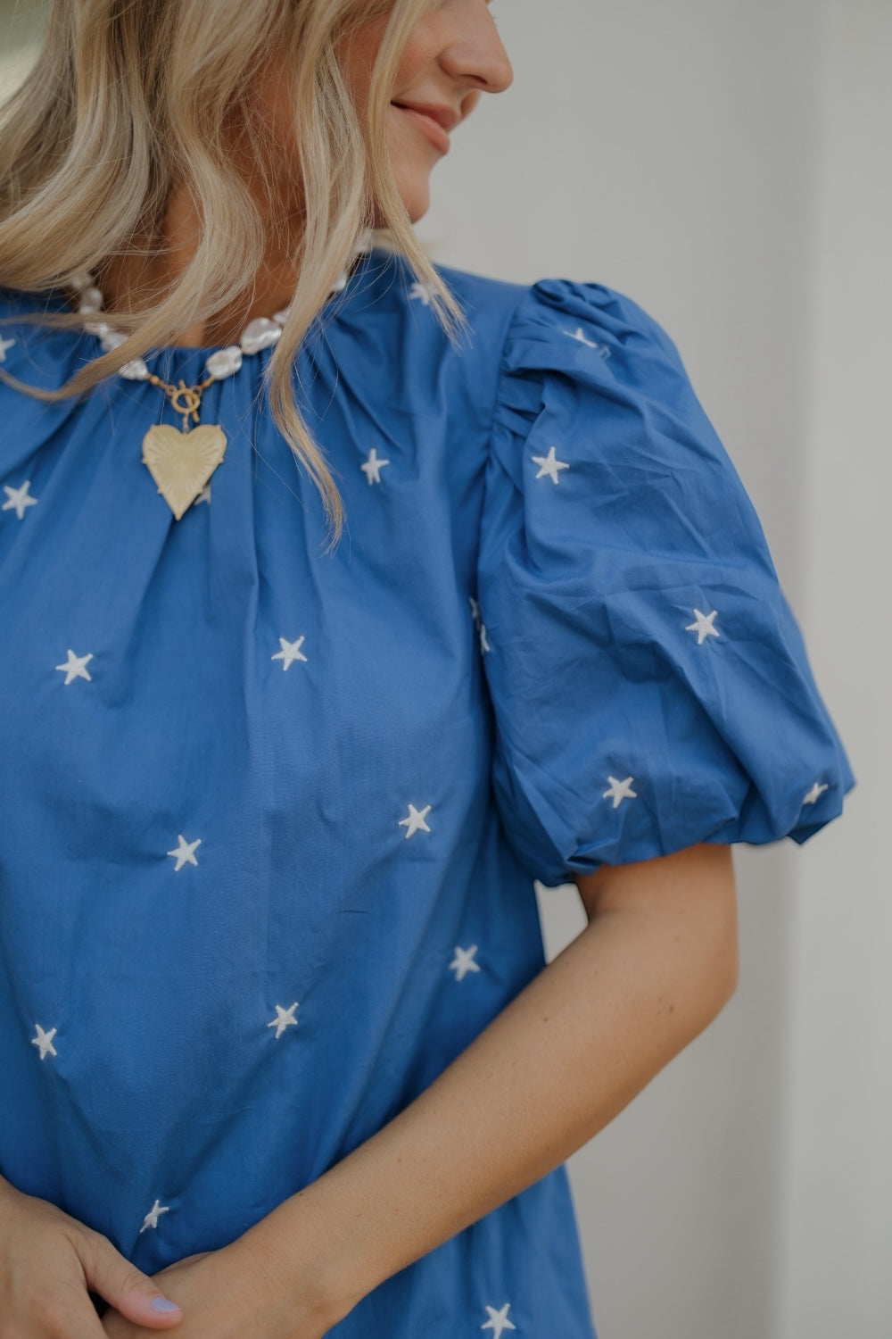 Star Embroidered Mini Dress