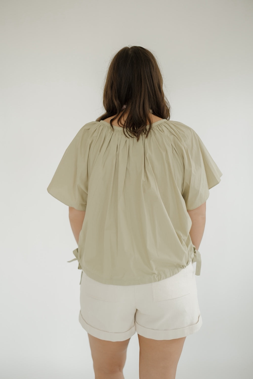 Pistachio Side Ribbon Tie Top