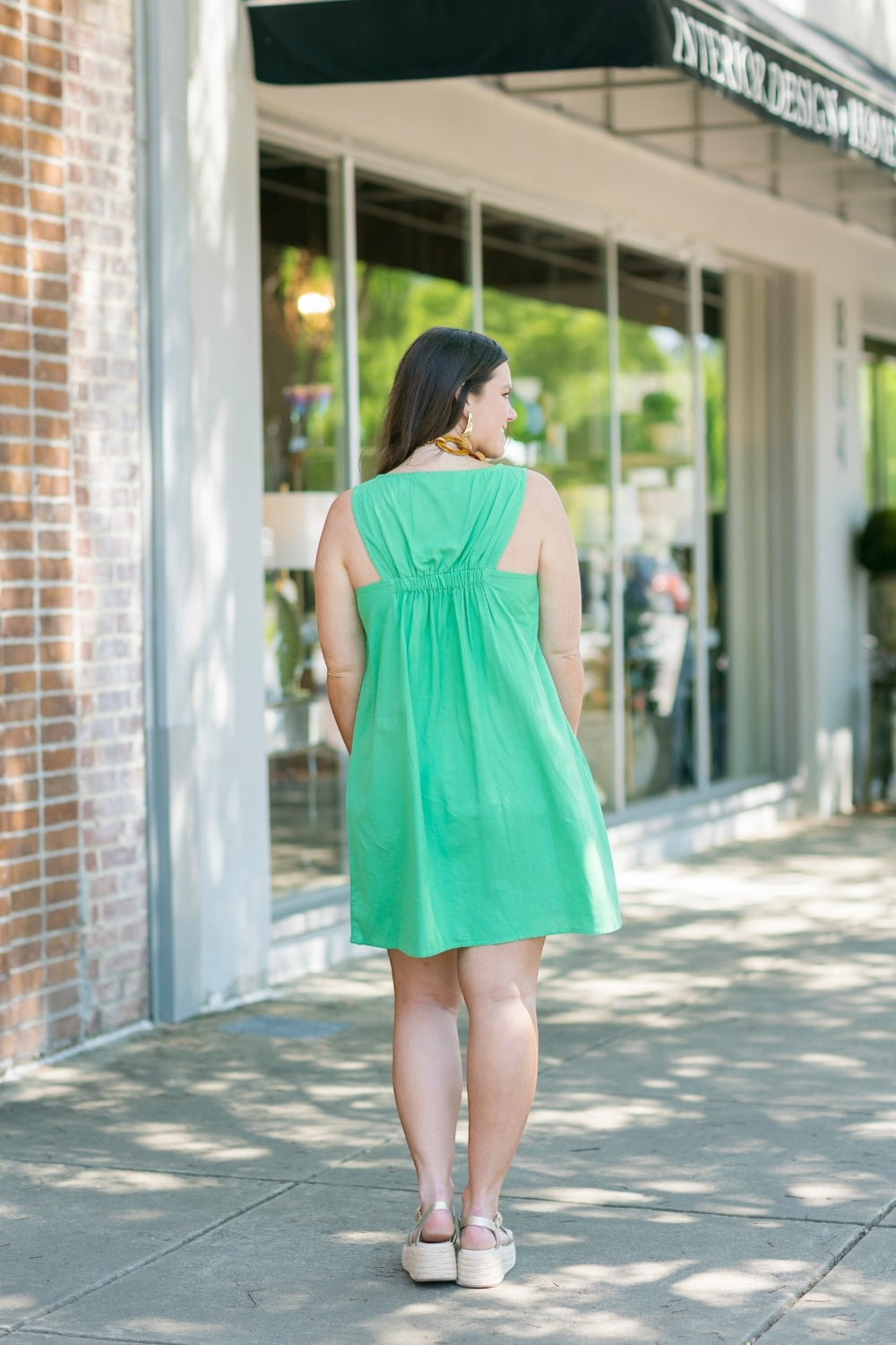 Kelly Green Cotton Dress (XS-XL)