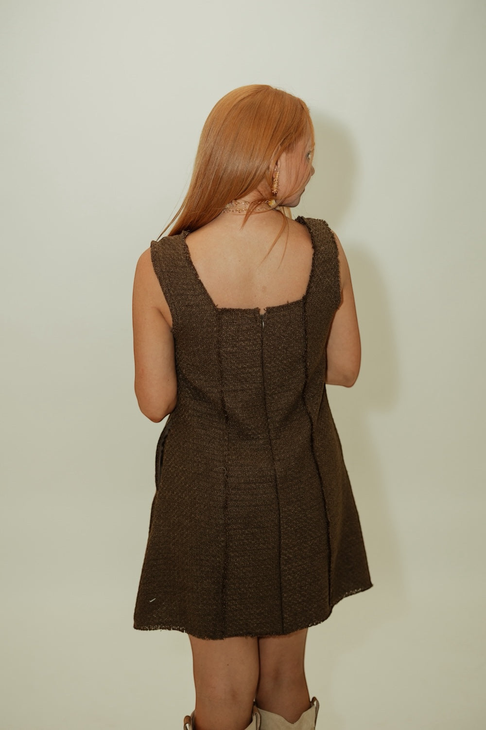 Miranda Mocha Tweed Dress