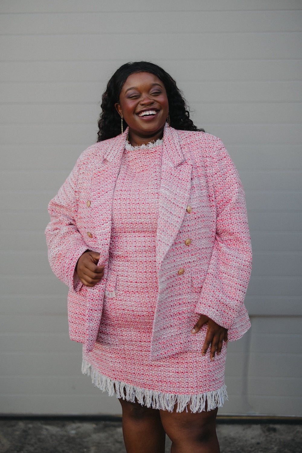 Tessa Tweed Double Breasted Blazer
