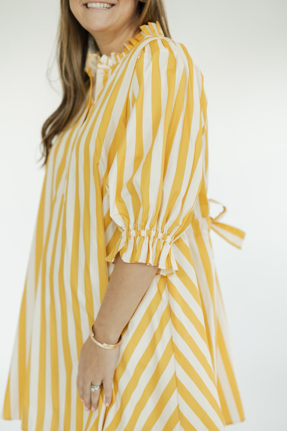 The Farah Yellow Striped Dress (S-2XL)