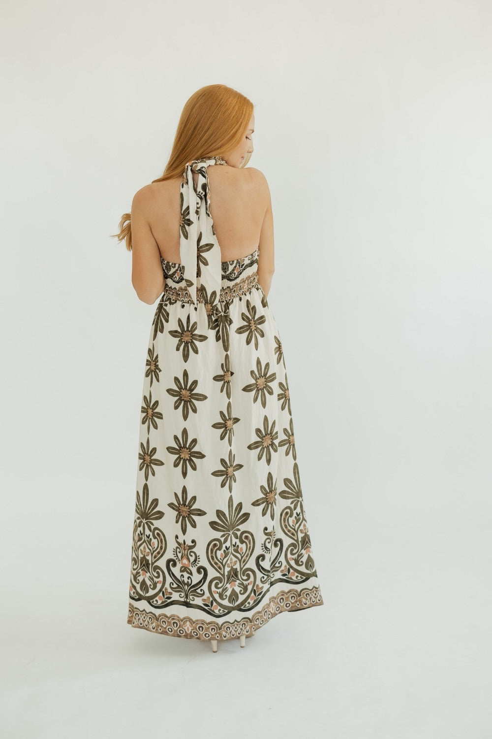 Olive Veil Maxi Dress