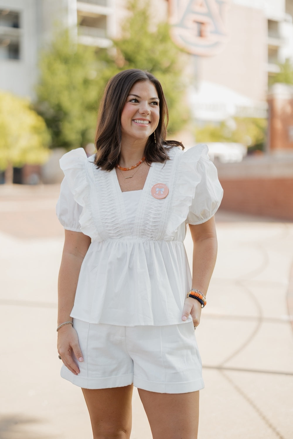 Suz White Pintuck Blouse (S-2XL)
