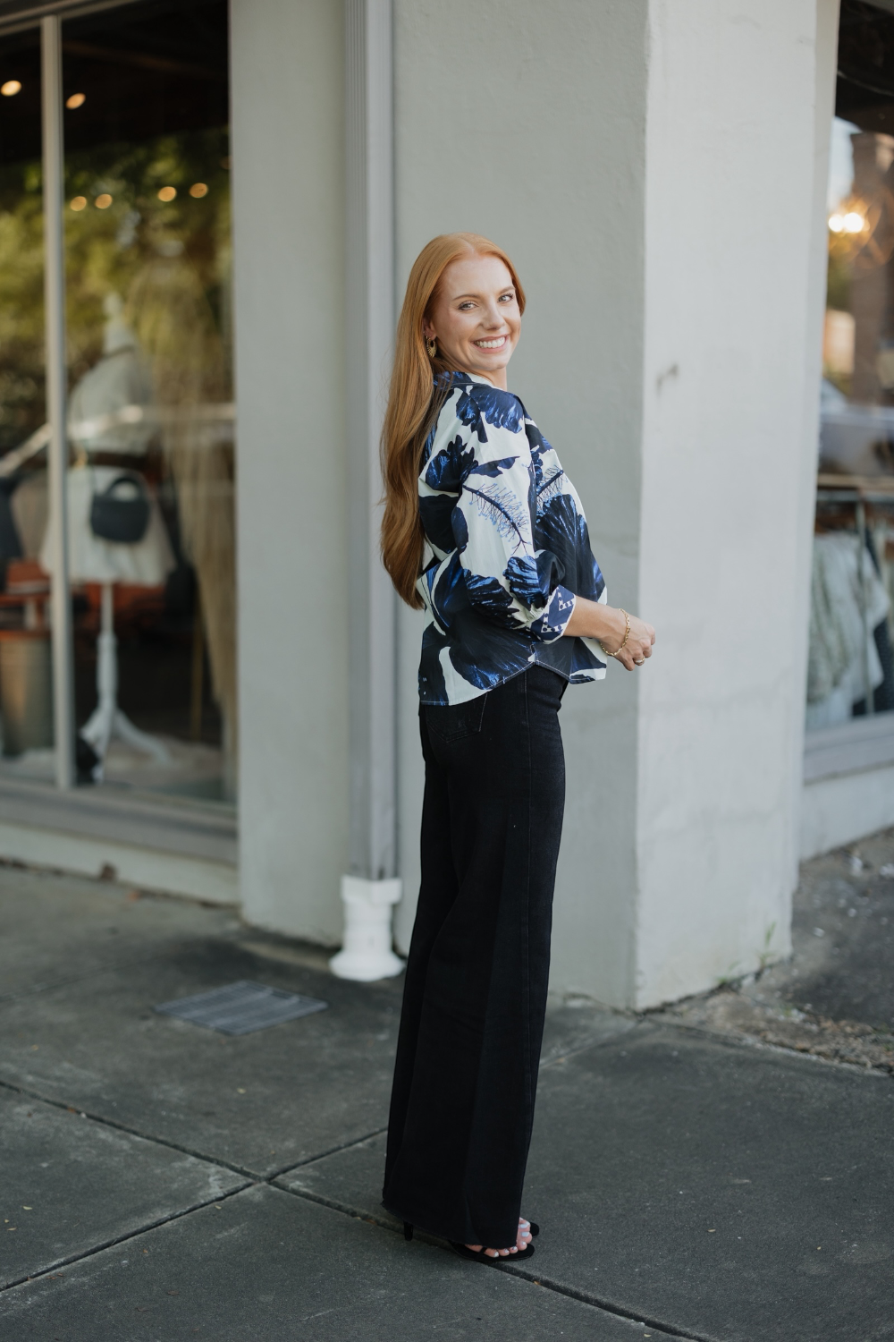 Elsa Indigo Lillies Top (XS-XL)