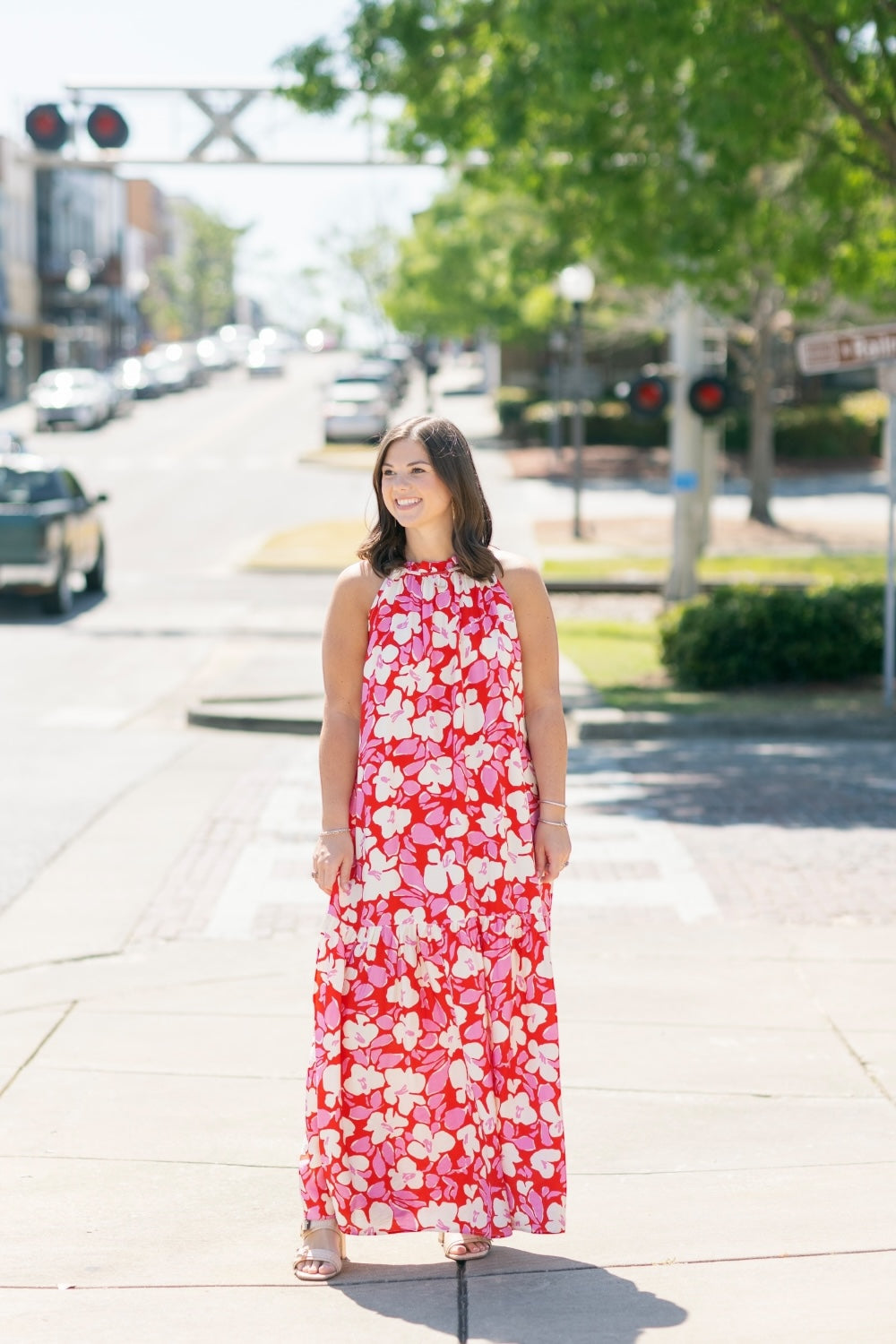 Tremezzo Floral Print Halter Maxi Dress (XS-XL)