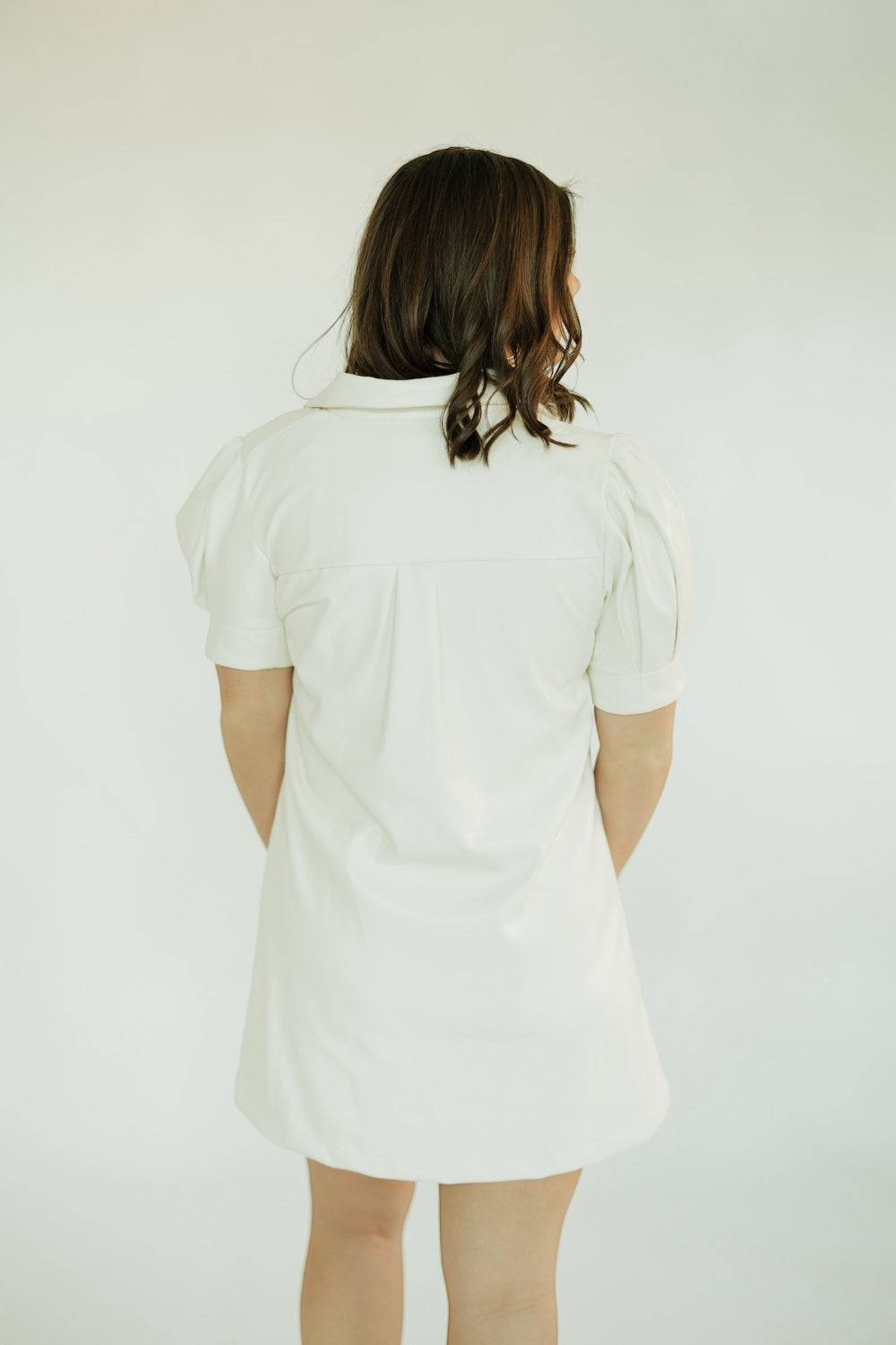 Vivienne White Leather Mini Dress