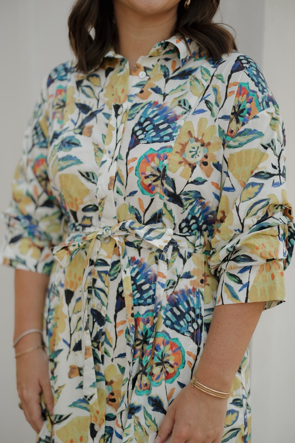 Maya Floral Button Down Midi Dress