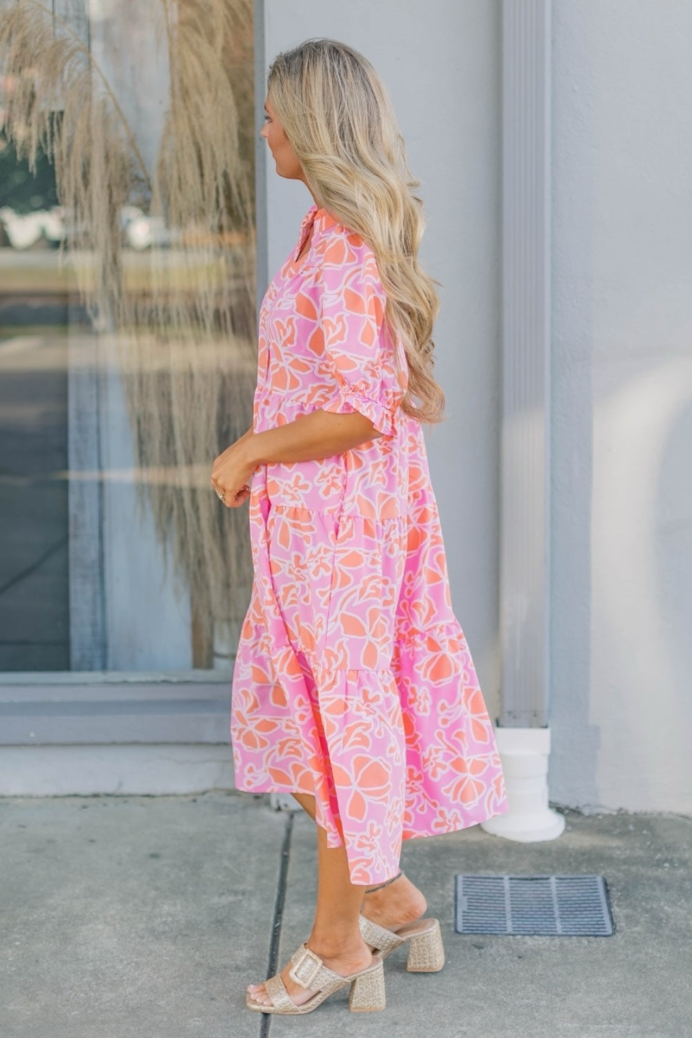 Evie Blossom Breeze Coral Midi Dress (XS-2XL)