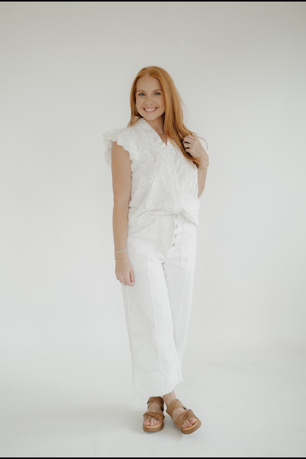 Wendy Ruffle Collar Top (S-2XL)