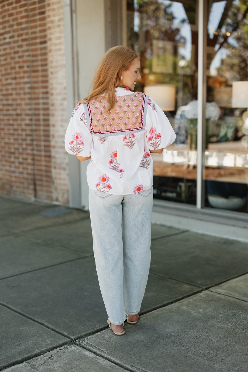 Taryn Puff Sleeve Floral Tassel Top (XS-XL)
