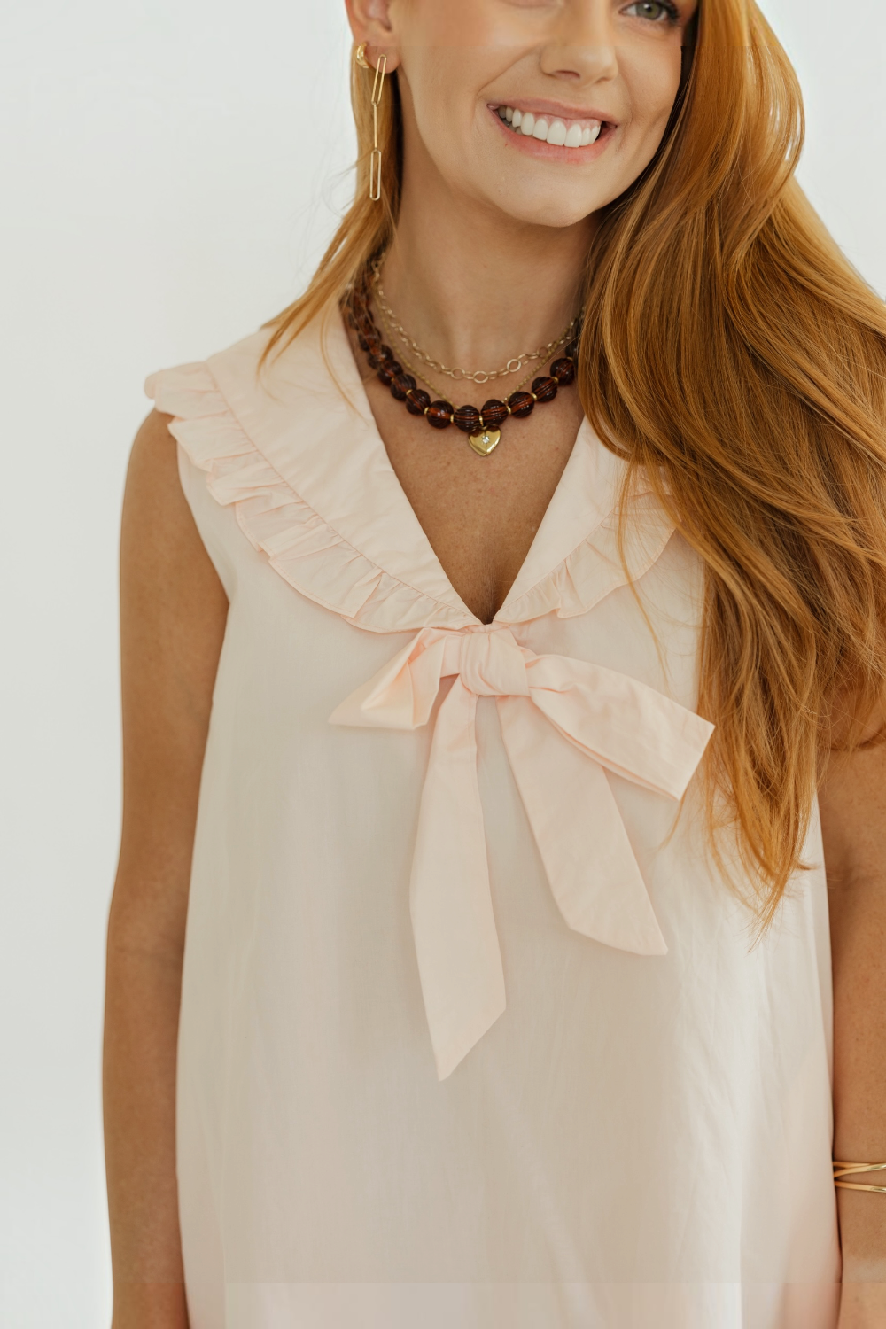 Gracie Pale Pink Sleeveless Collar Mini Dress