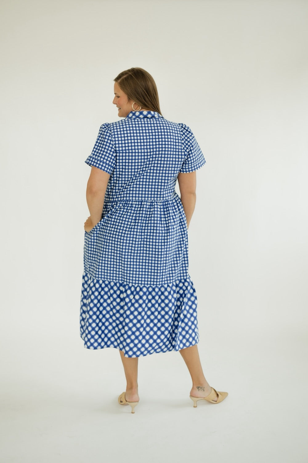 The Jema Dress in Navy Gingham