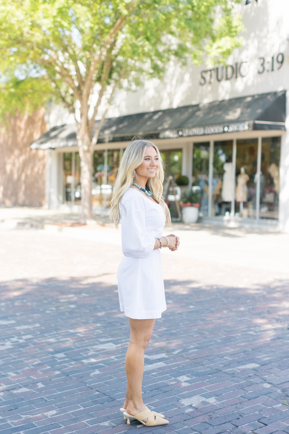 Linley White Linen Midi Dress