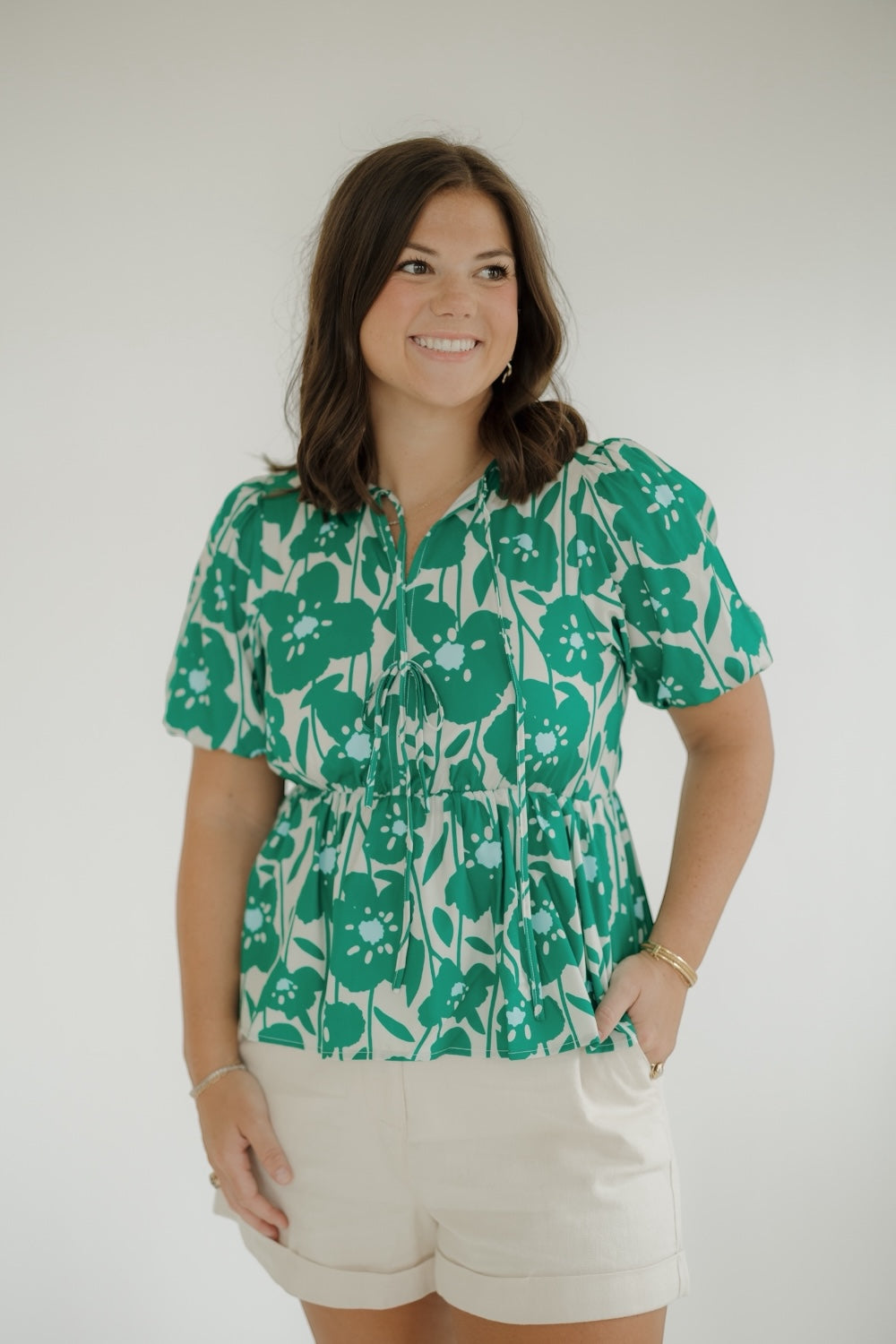 Sara Floral Peplum Top (S-3XL)