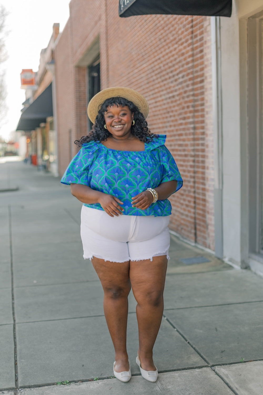 Sera Floral Poplin Ruffle Top