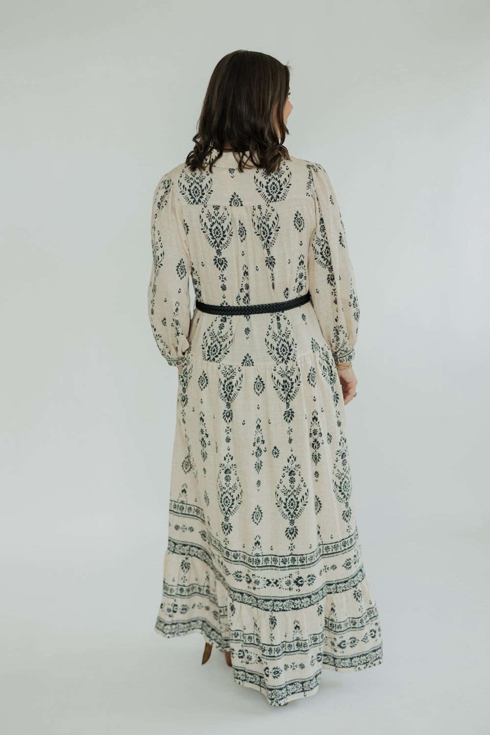 Pamela Belted Paisley Print Maxi Dress