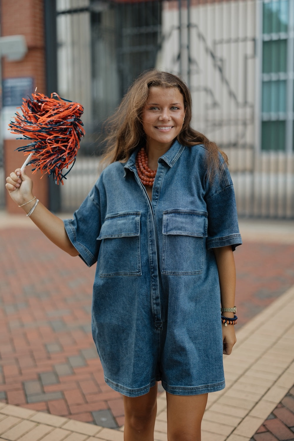 Medium Wash Oversize Romper