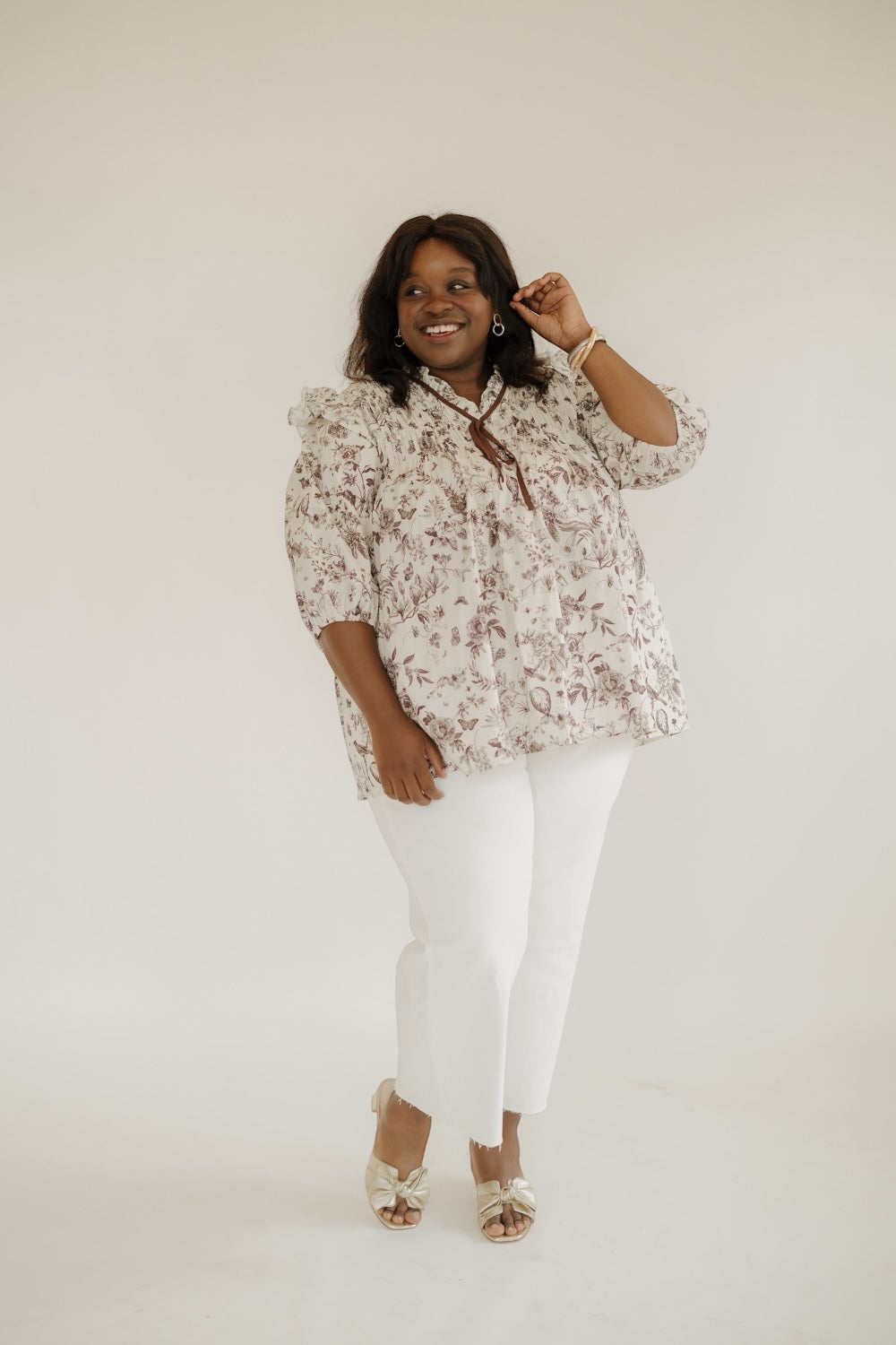 Susannah Brown Floral Blouse (S-2XL)