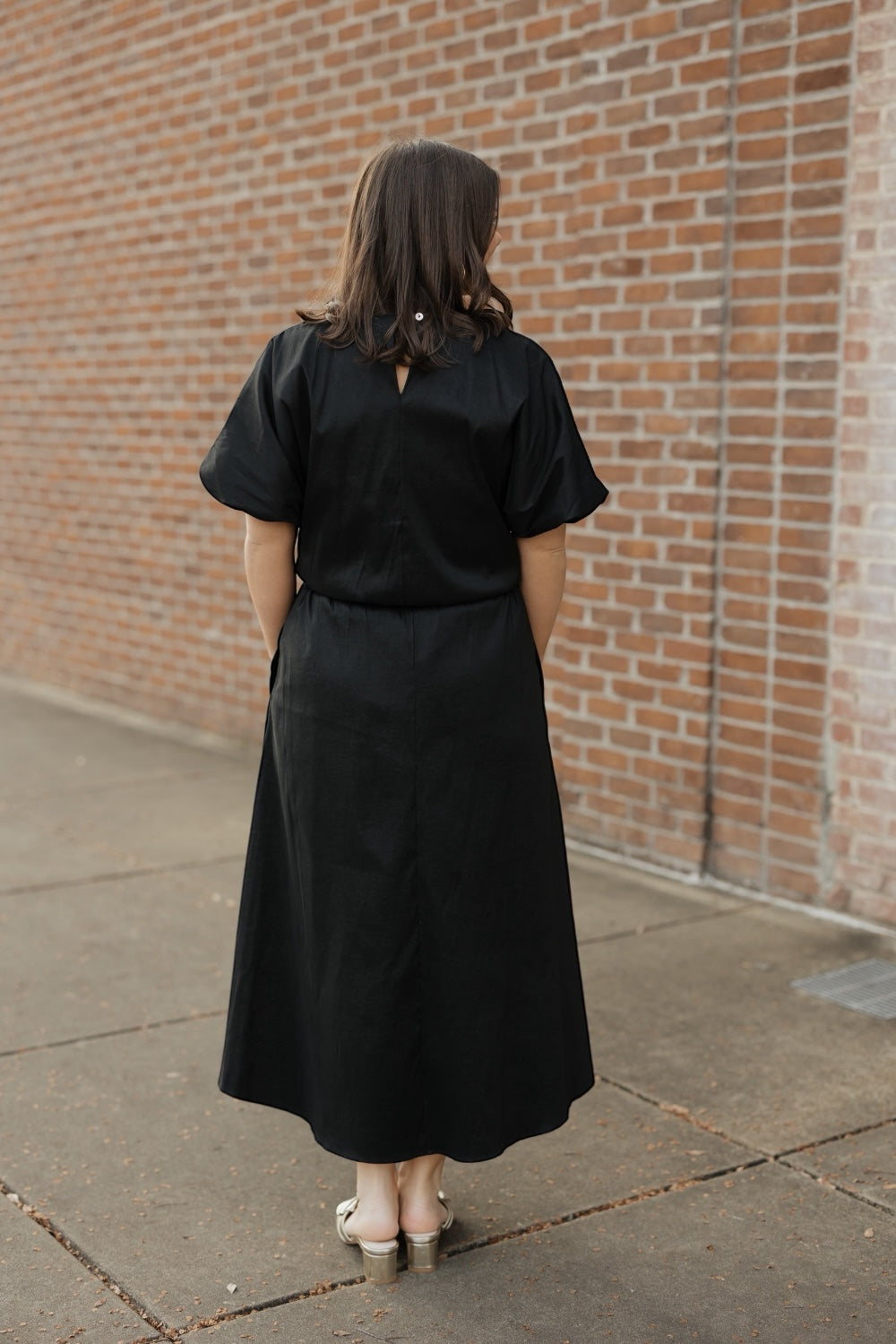 Camdyn Black Taffeta Bubble Hem Top (S-3XL)