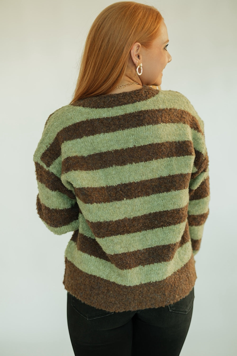 Brown & Green Striped Sweater