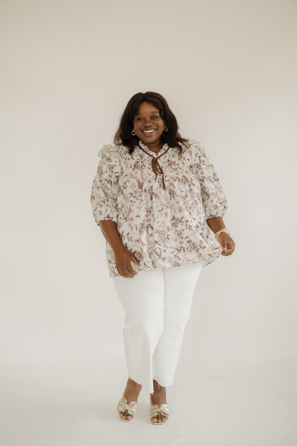 Susannah Brown Floral Blouse (S-2XL)