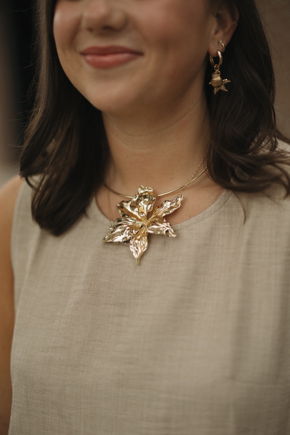 Textured Flower Choker