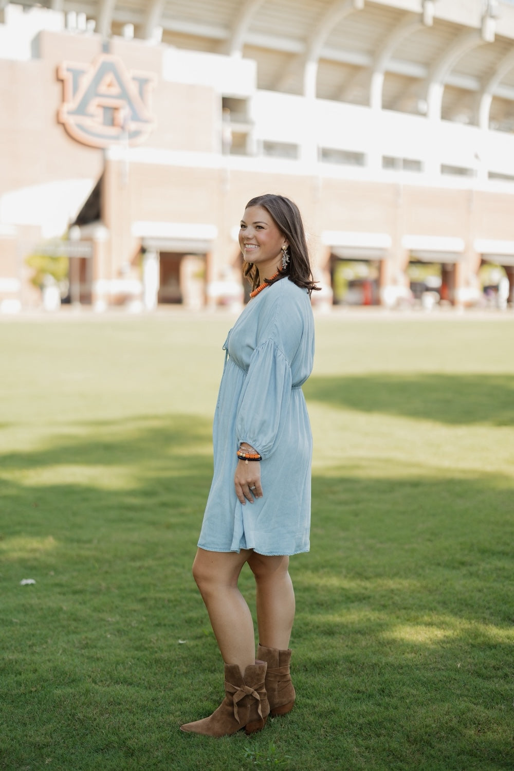 Linley Light Wash Chambray Mini Dress
