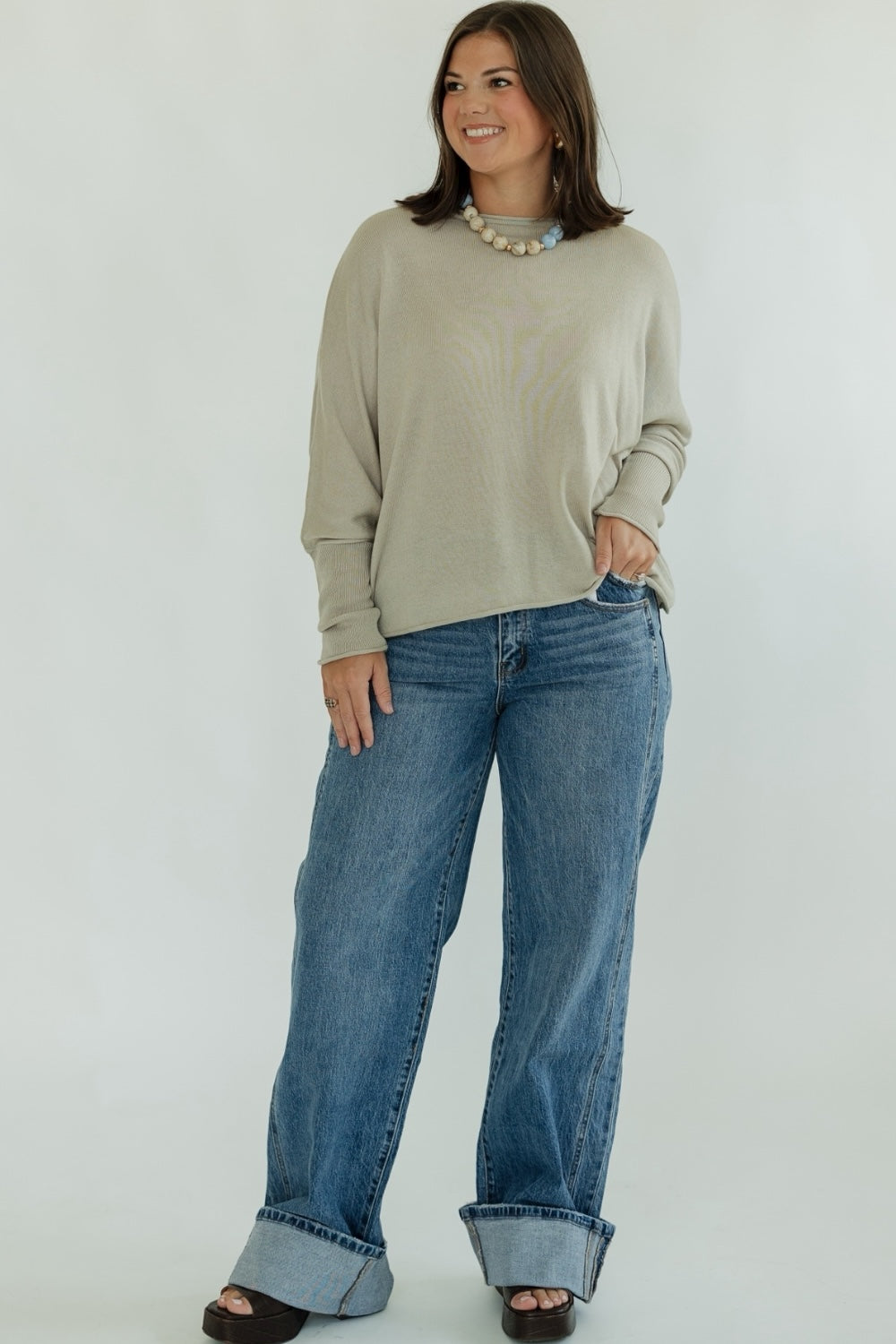 Cassie Boat Neck Dolman Sleeve Sweater