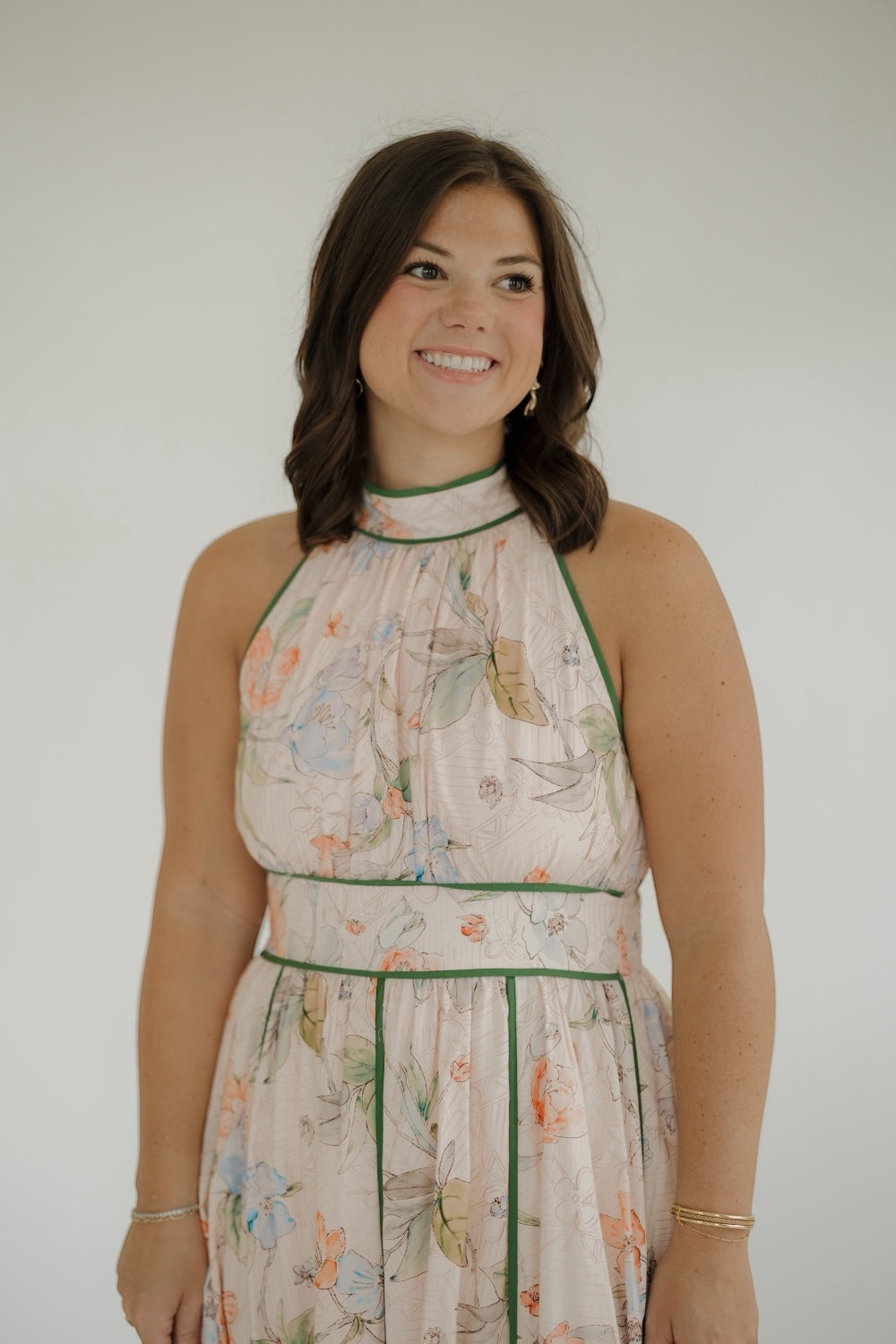 Betsy Halter Floral Midi Dress