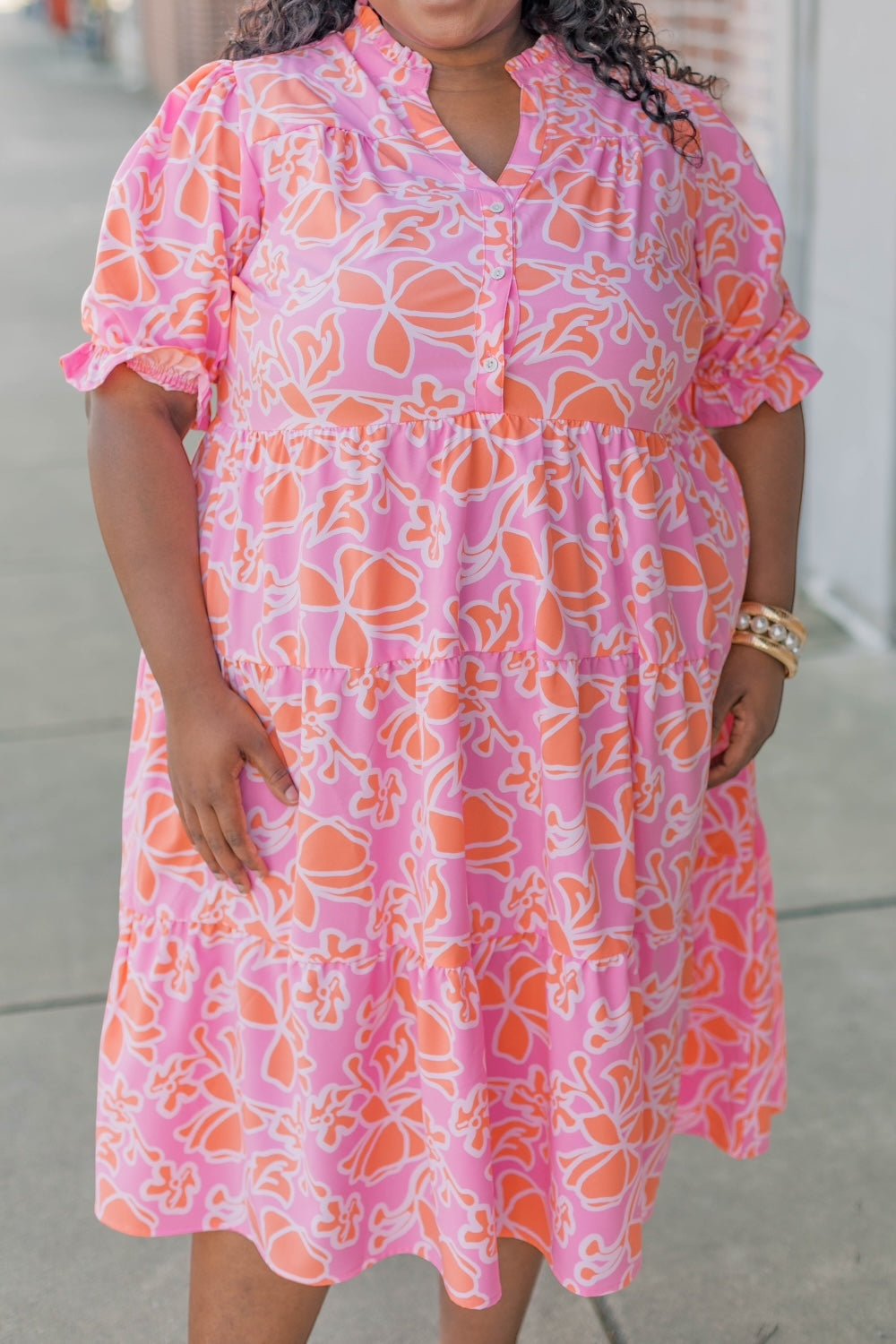 Evie Blossom Breeze Coral Midi Dress (XS-2XL)