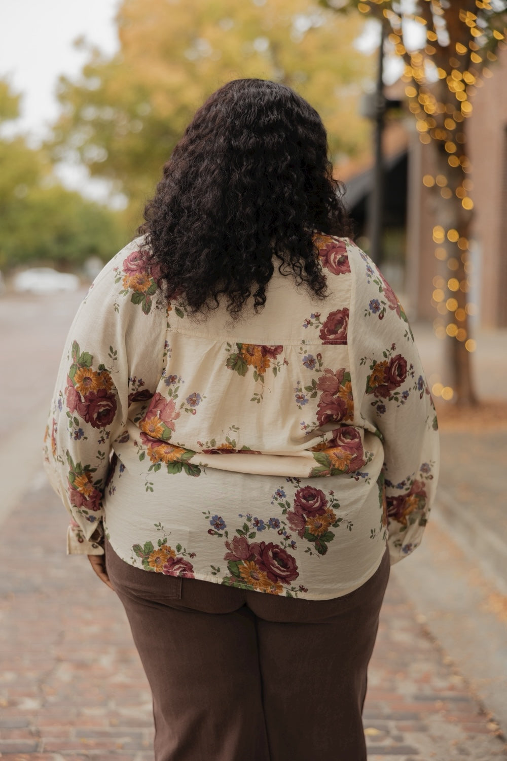 Merlot Floral Ruffle Collar Top (S-2XL)