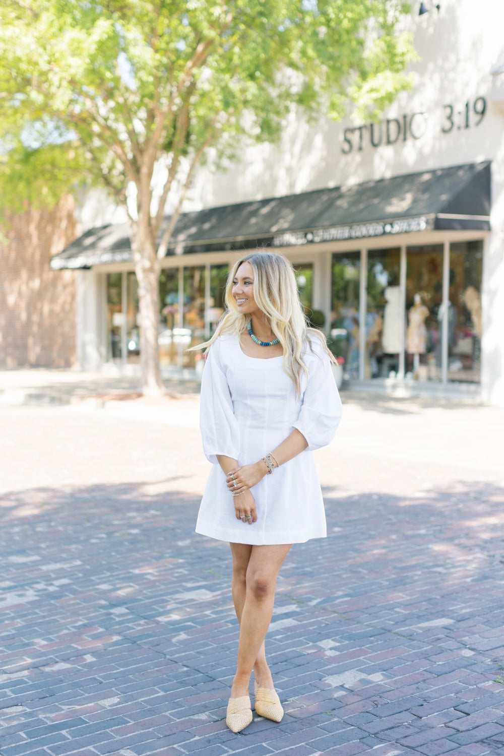 Linley White Linen Midi Dress
