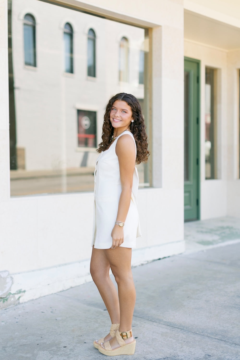 Susie Square Neck Bow Back Romper