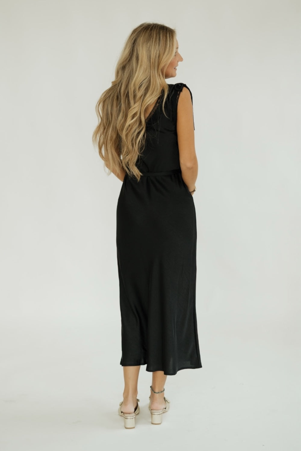 Racquel Black Lace Trim Slip Dress (XS-XL)