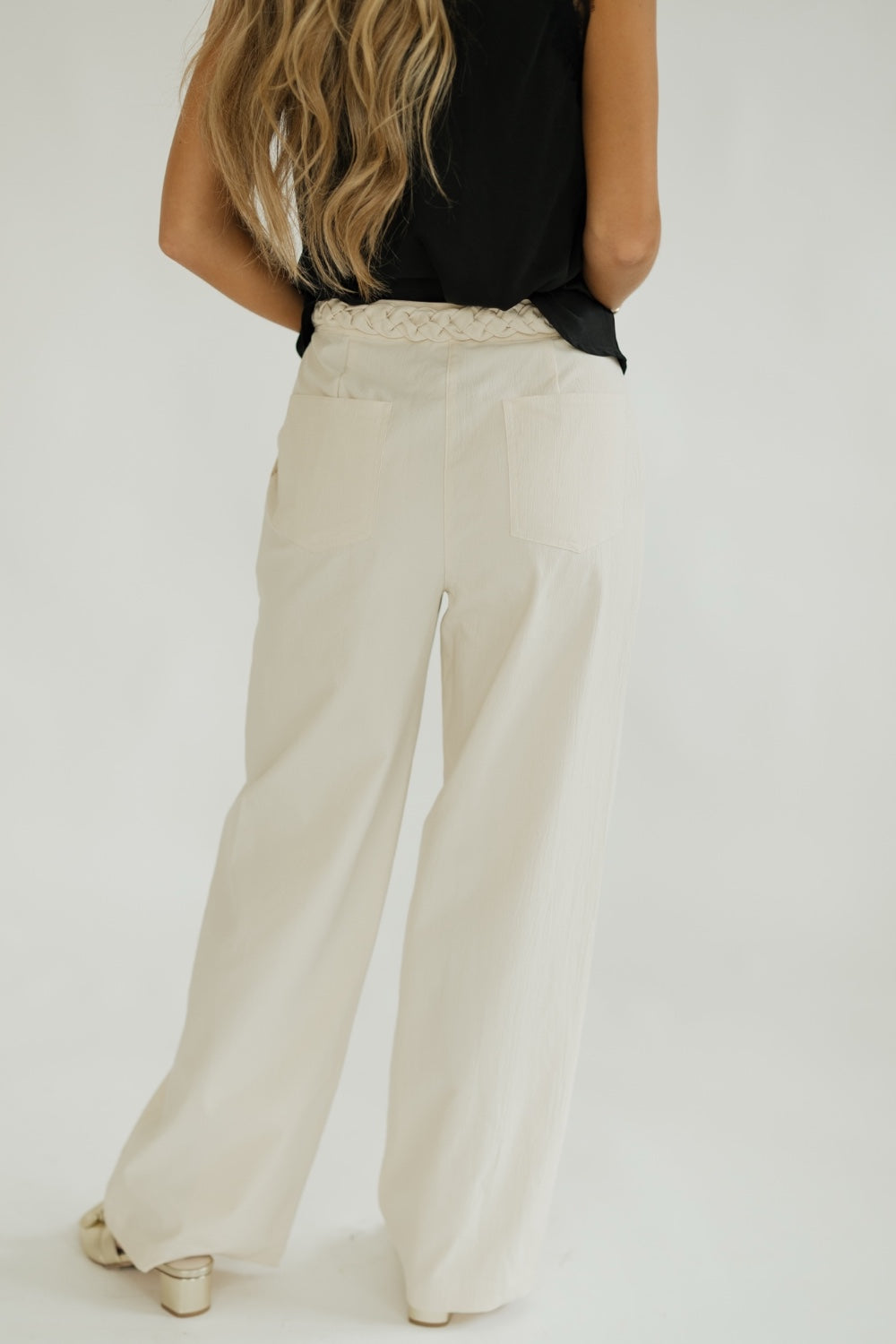 Cream Braided Waist Pant (XS-XL)