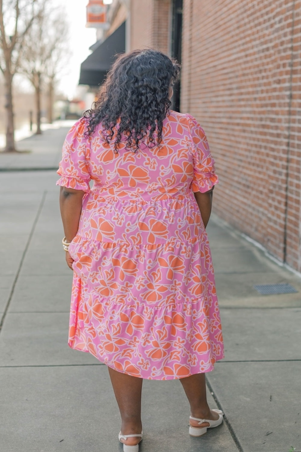 Evie Blossom Breeze Coral Midi Dress (XS-2XL)