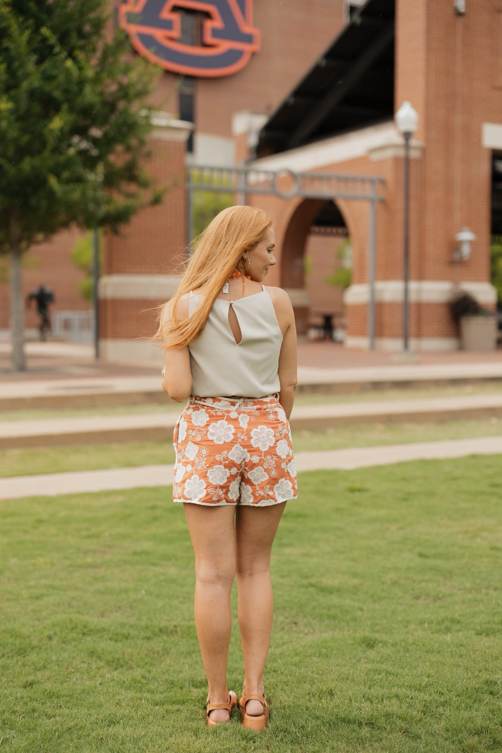 Jaynie Sand Square High Neck Sleeveless Top