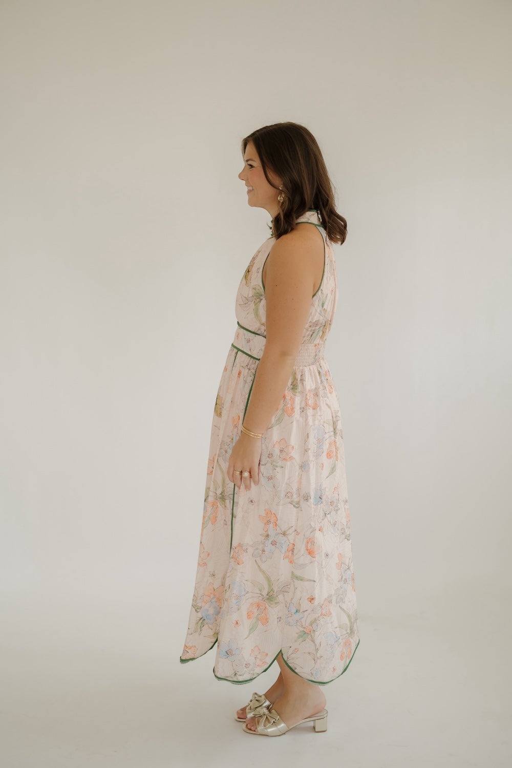 Betsy Halter Floral Midi Dress