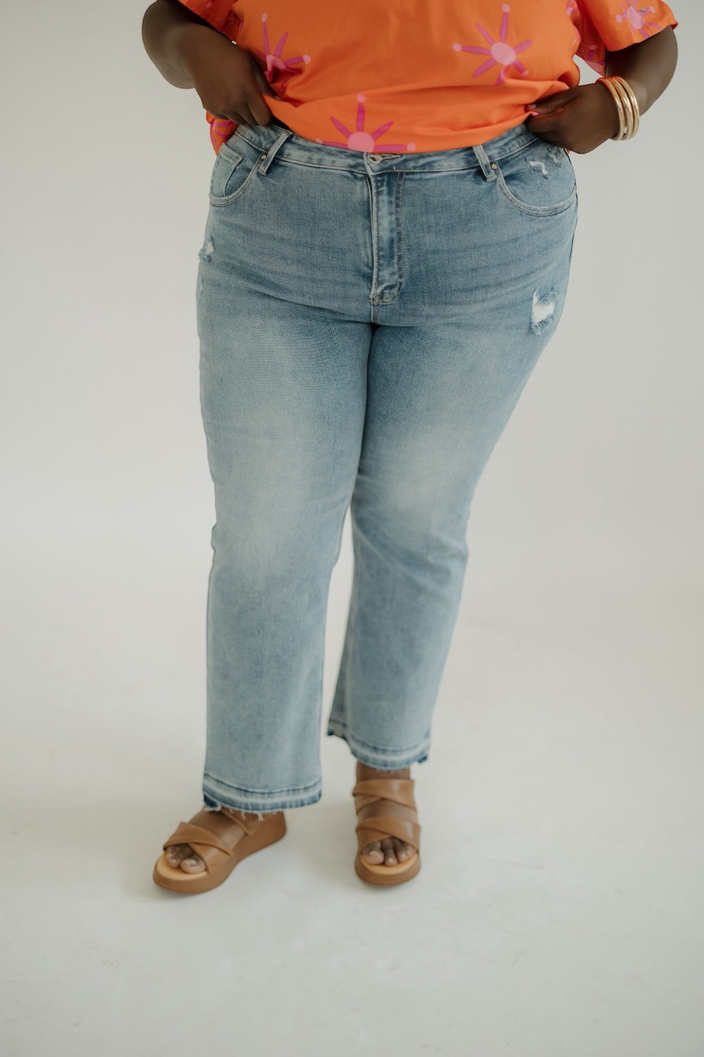 Light Wash Mid-Rise Straight Leg Jean (0-22)