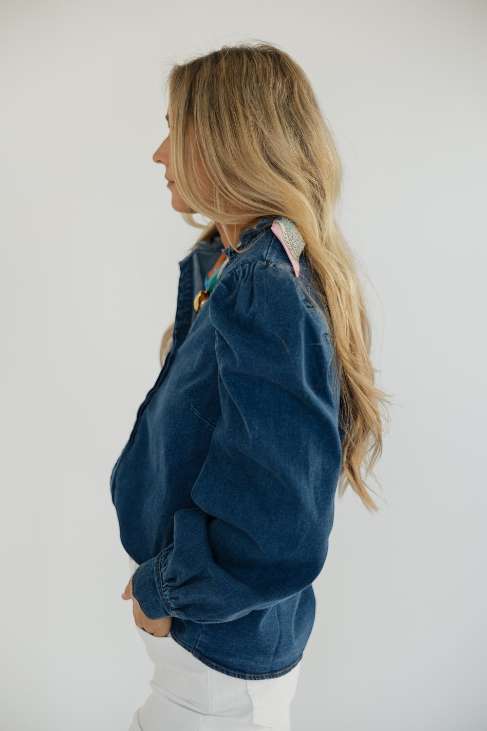 Jamie Denim Button Down Top
