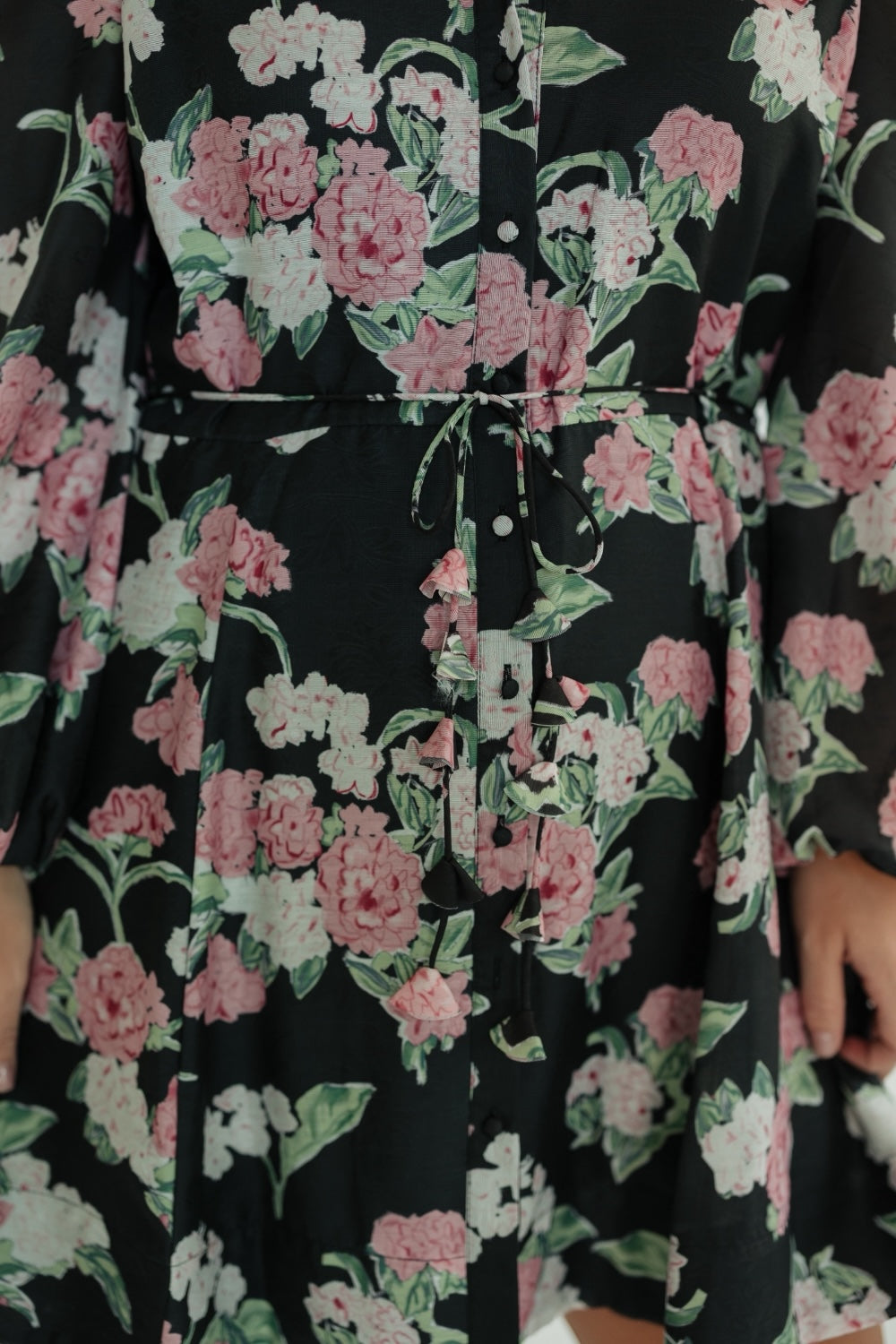 Nina Black Floral Mini Dress