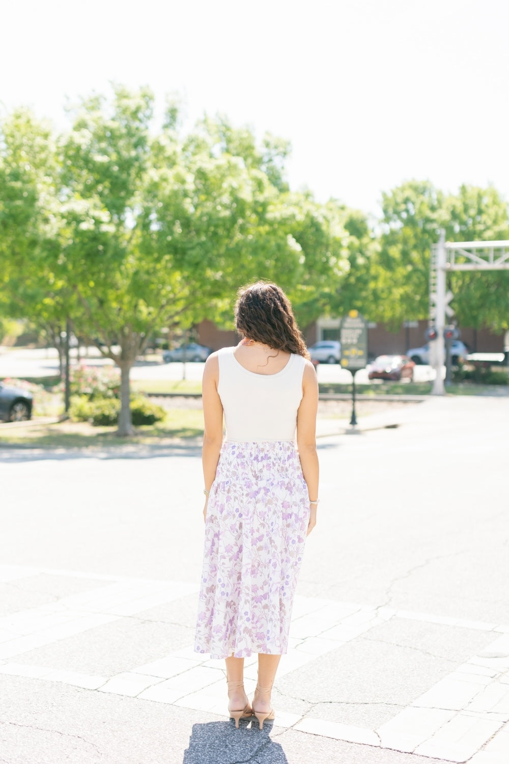 Sherri Lavender Floral Wrap Skirt