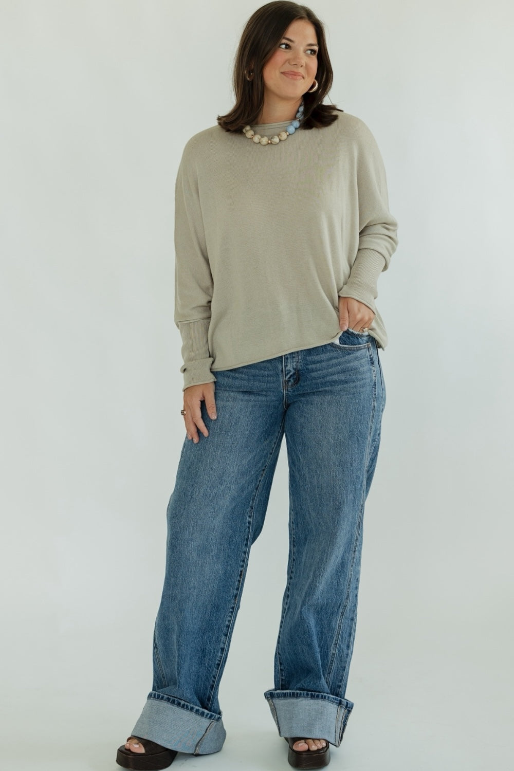 Cassie Boat Neck Dolman Sleeve Sweater