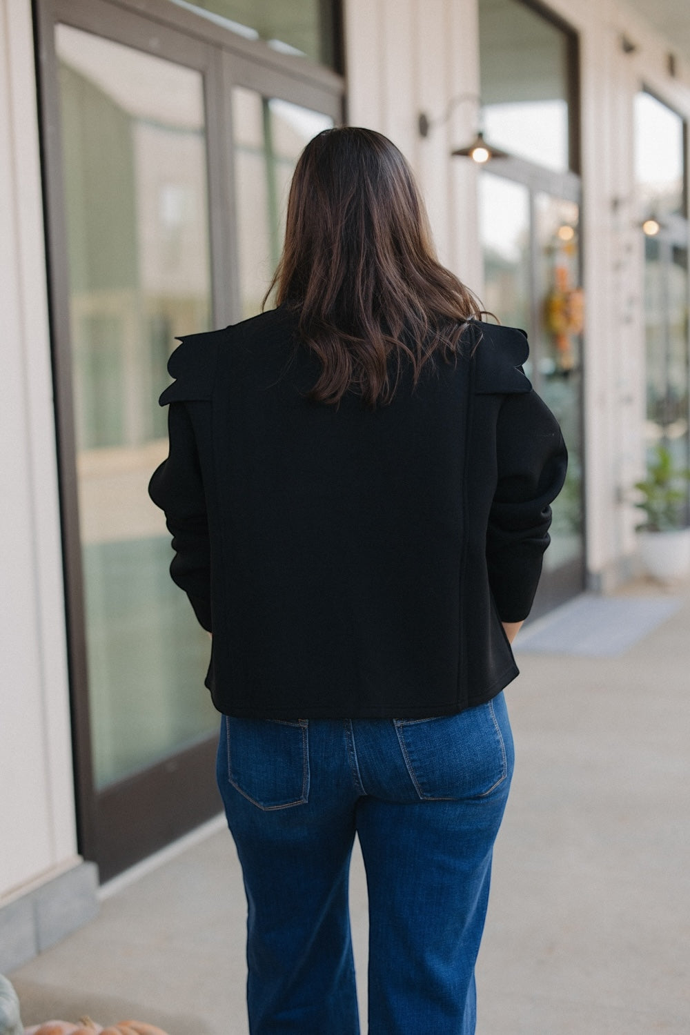 Black Wave Detail Sweatshirt