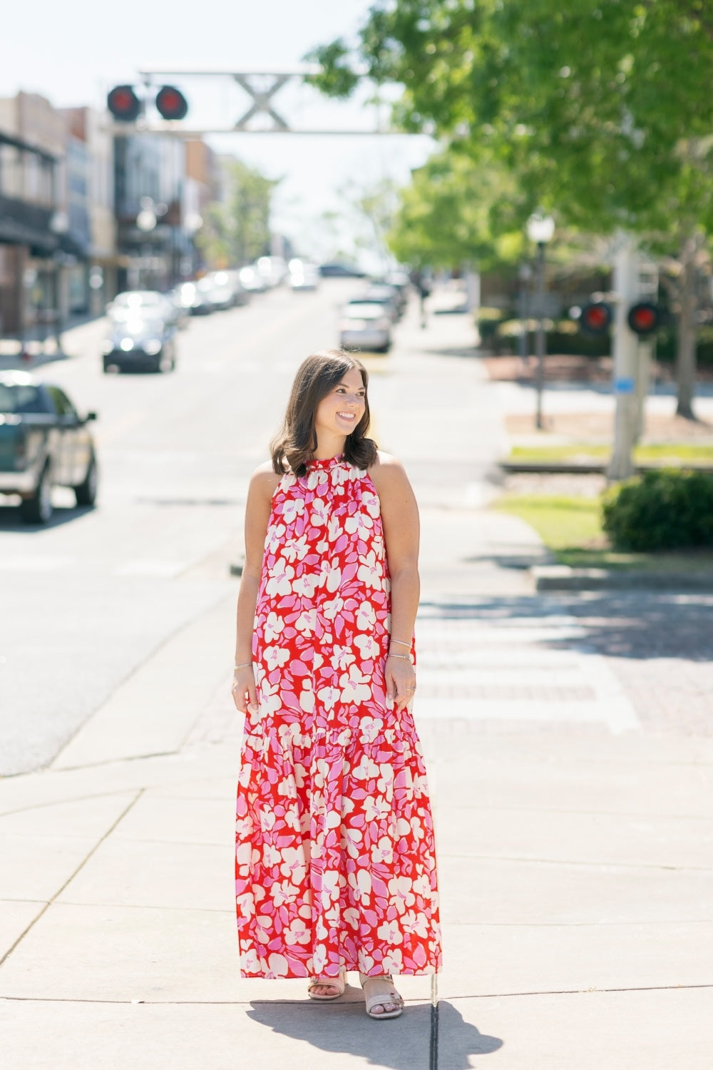 Tremezzo Floral Print Halter Maxi Dress (XS-XL)